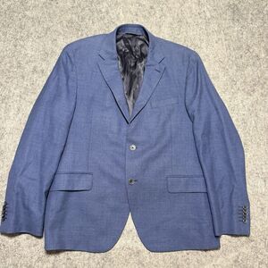 Spurr New York Logan Blazer Mens 46R Blue 100% Wool Sport Coat Bemberg Lining